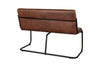 Nuveena Ribbed Leather Bench - Chocolate Brown