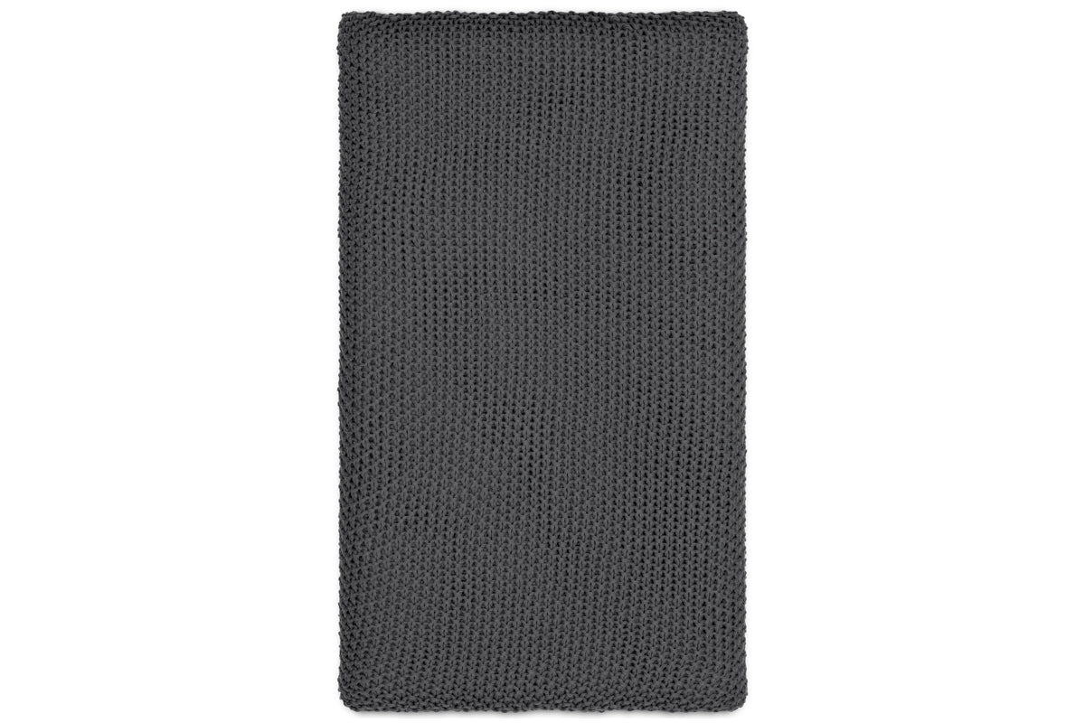 Nahan Moss Stitch Cotton Throw - Charcoal-nkuku