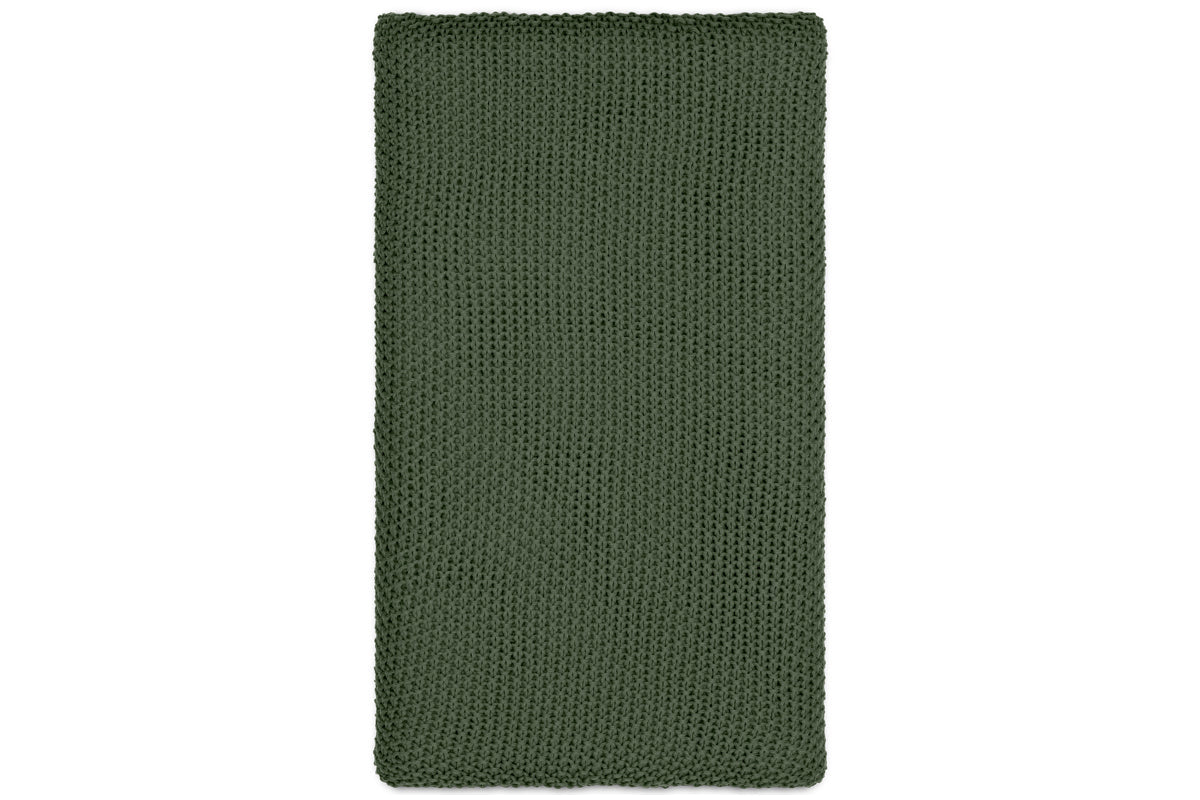 Nahan Moss Stitch Cotton Throw - Forest Green-nkuku