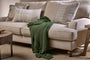 Nahan Moss Stitch Cotton Throw - Forest Green-nkuku