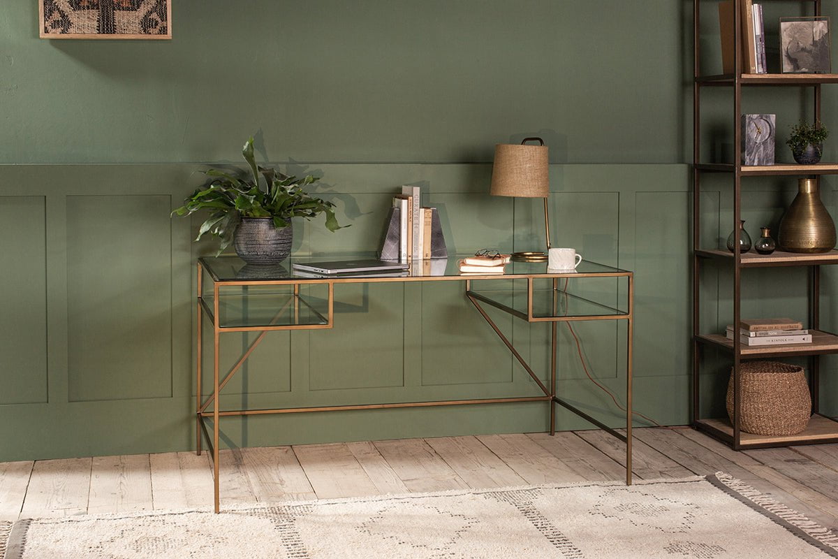 Nakuru Iron & Glass Desk-nkuku