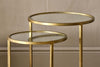 Nakuru Iron & Glass Side Table Set - Brass- nkuku