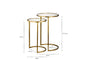 Nakuru Iron & Glass Side Table Set - Brass- nkuku