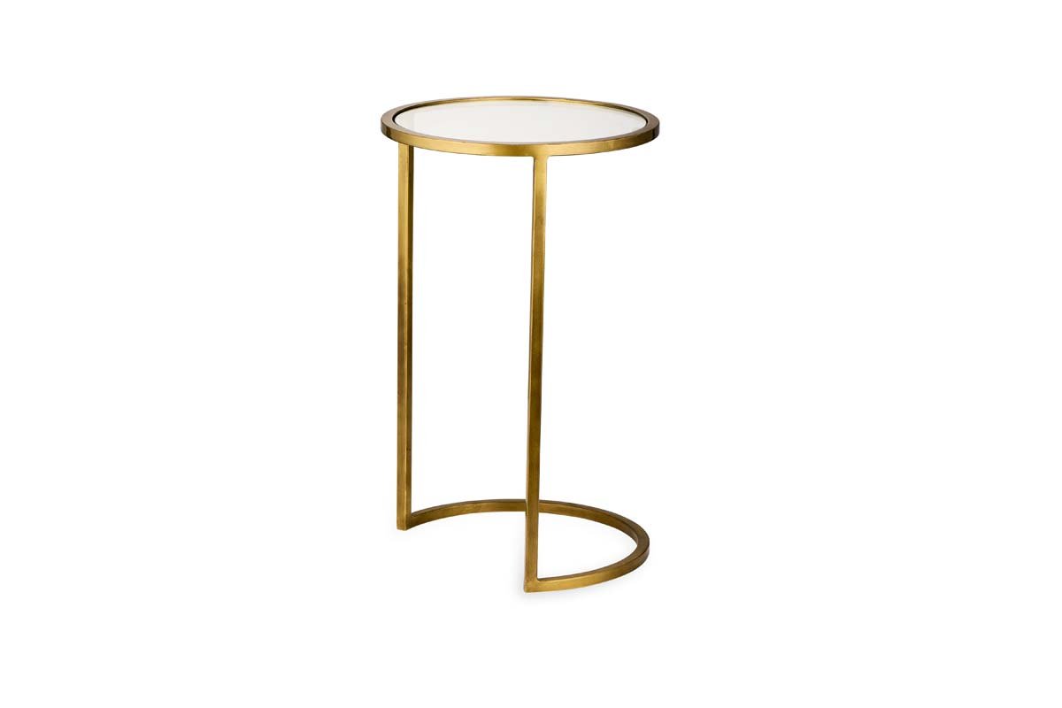 Nakuru Iron & Glass Side Table Set - Brass- nkuku