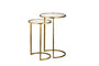 Nakuru Iron & Glass Side Table Set - Brass- nkuku