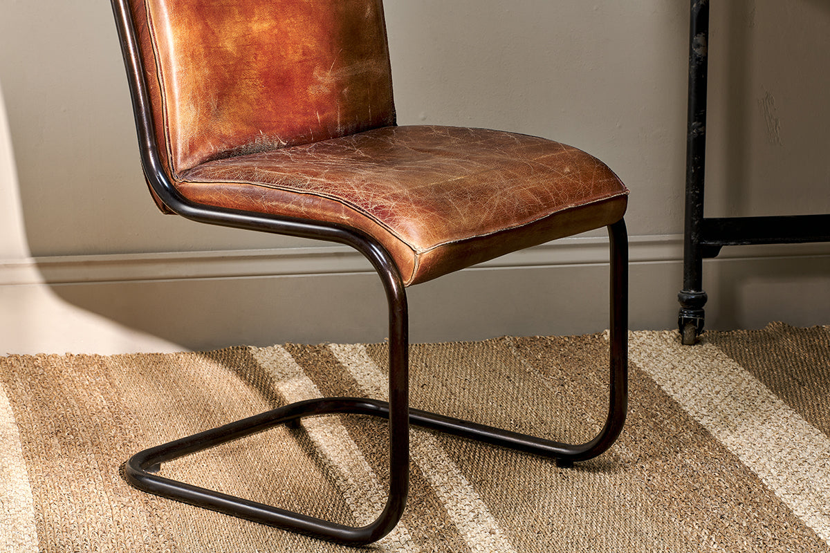 Narwana Leather Desk Chair - Aged Tan-nkuku