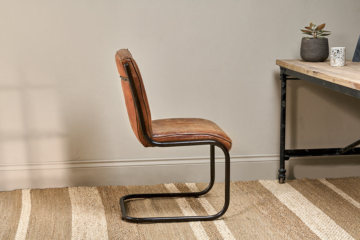 Narwana Leather Desk Chair - Aged Tan-nkuku