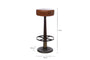 Narwana Leather Round Stool - Aged Tan-nkuku