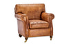 Narwana Ribbed Leather Armchair - Aged Tan- nkuku