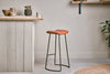 Narwana Ribbed Leather Stool - Aged Tan - Large-nkuku