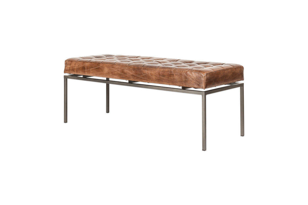 Nasan Leather Upholstered Bench