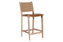 Nayan Leather & Jute Counter Chair - Tan-nkuku