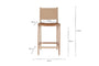 Nayan Leather & Jute Counter Chair - Tan-nkuku