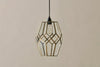 Nazat Panelled Glass Easy Fit LampShade - Clear & Antique Brass-nkuku