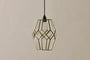 Nazat Panelled Glass Easy Fit LampShade - Clear & Antique Brass-nkuku