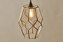 Nazat Panelled Glass Easy Fit LampShade - Clear & Antique Brass-nkuku