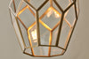 Nazat Panelled Glass Easy Fit LampShade - Clear & Antique Brass-nkuku