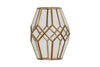 Nazat Panelled Glass Easy Fit LampShade - Clear & Antique Brass-nkuku