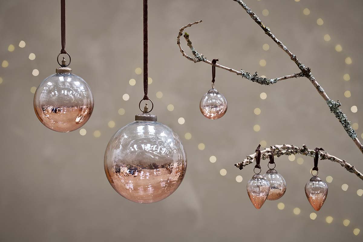 Nevasa Baubles - Clear & Antique Copper (Set of 4)-nkuku