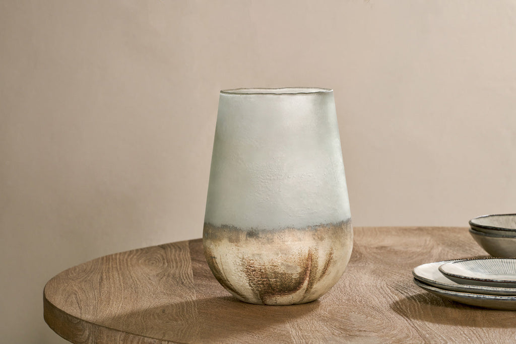 Ngolo Recycled Glass Vase - Aged Smoke-nkuku