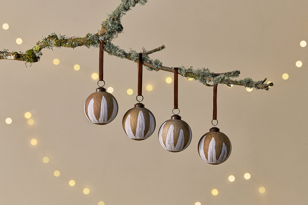 Nori Baubles - Gold & Cream - (Set of 4)-nkuku