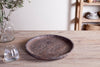 Nyati Mango Wood Etched Round Tray - Dark-nkuku