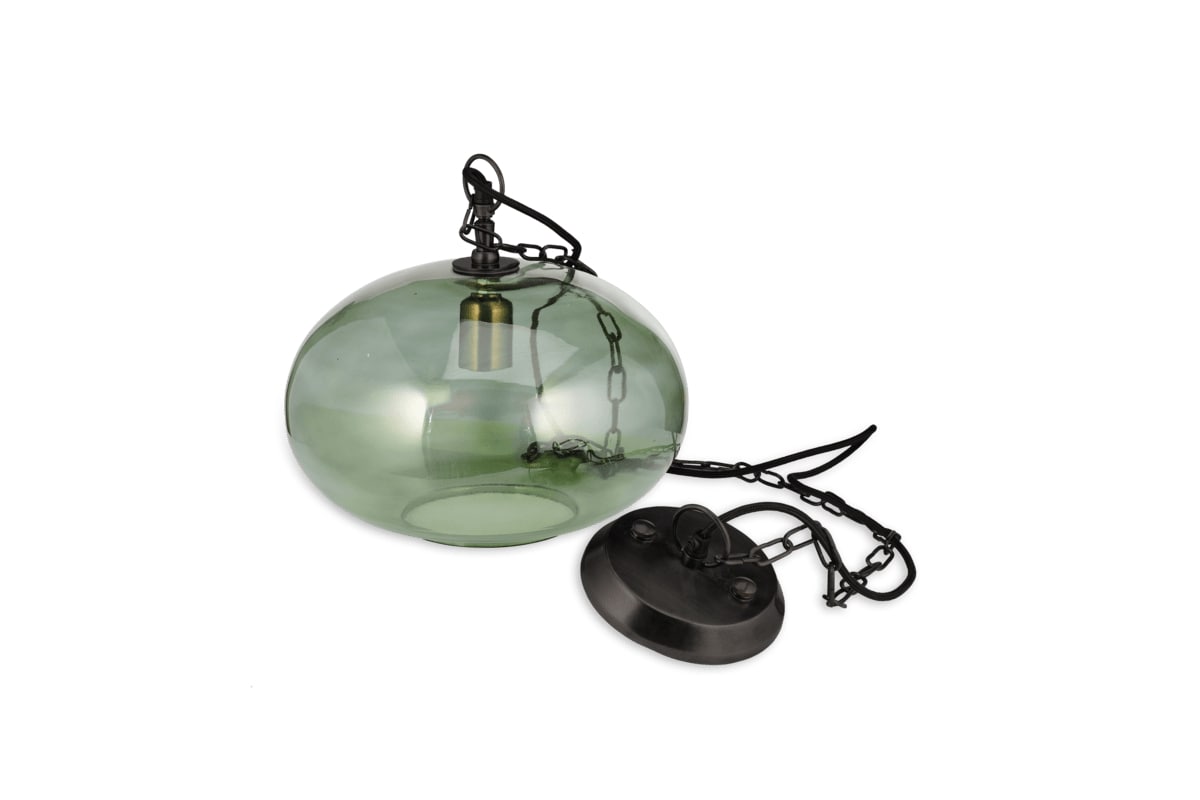 Otoro Recycled Glass Pendant - Green - Small Round