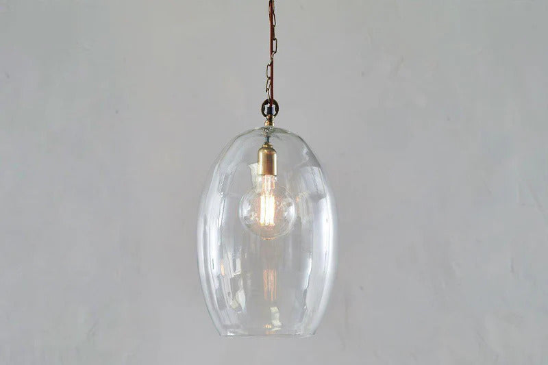 Otoro Recycled Glass Pendant - Clear - Large Oval