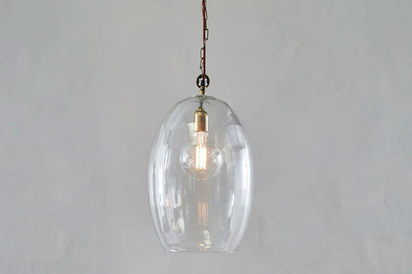 Otoro Recycled Glass Pendant - Clear - Large Oval