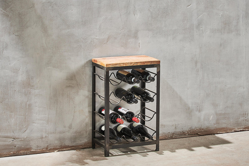 Wood and iron wine rack sale