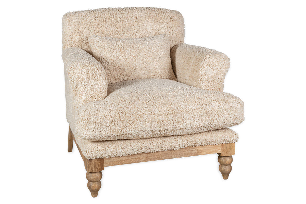 Otas Teddy Cotton Armchair - Off White