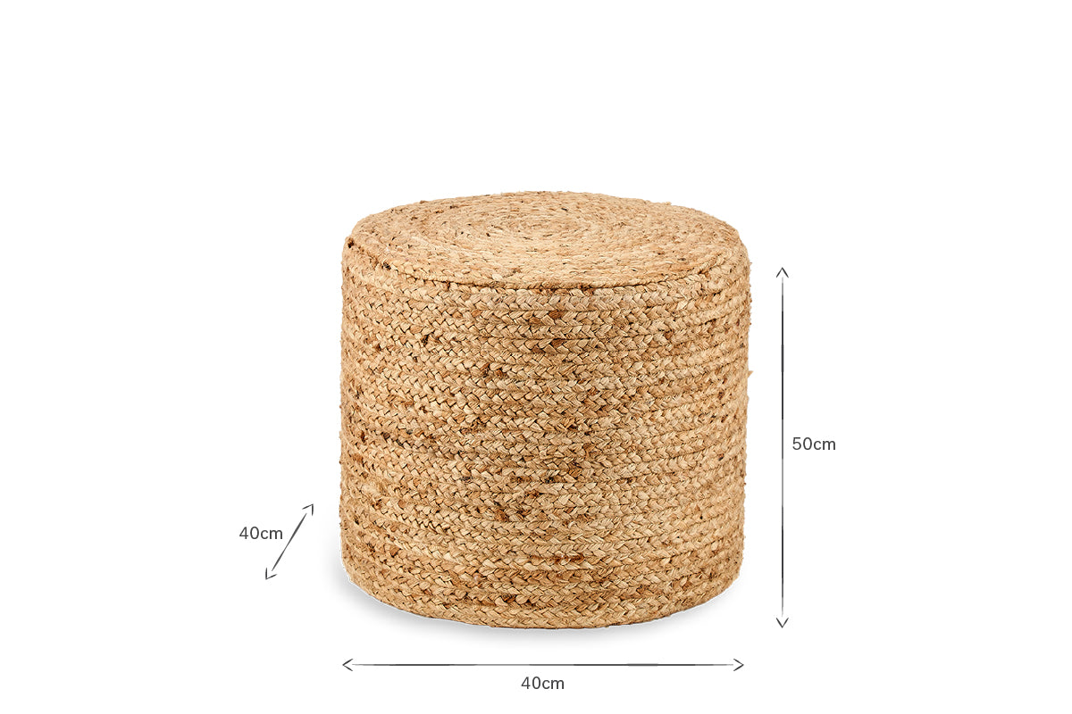 Ondal Round Braided Hemp Side Table- nkuku