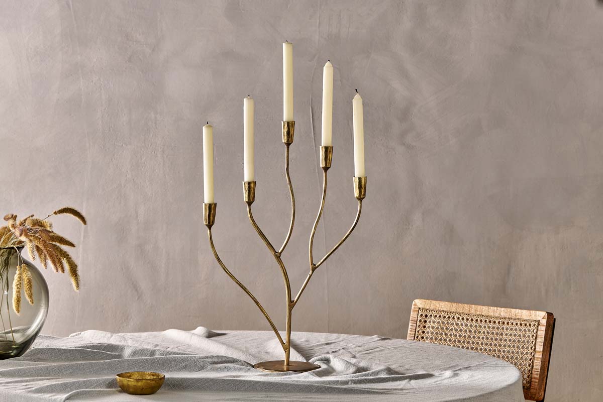 Palani Statement Candelabra - Antique Brass - Large