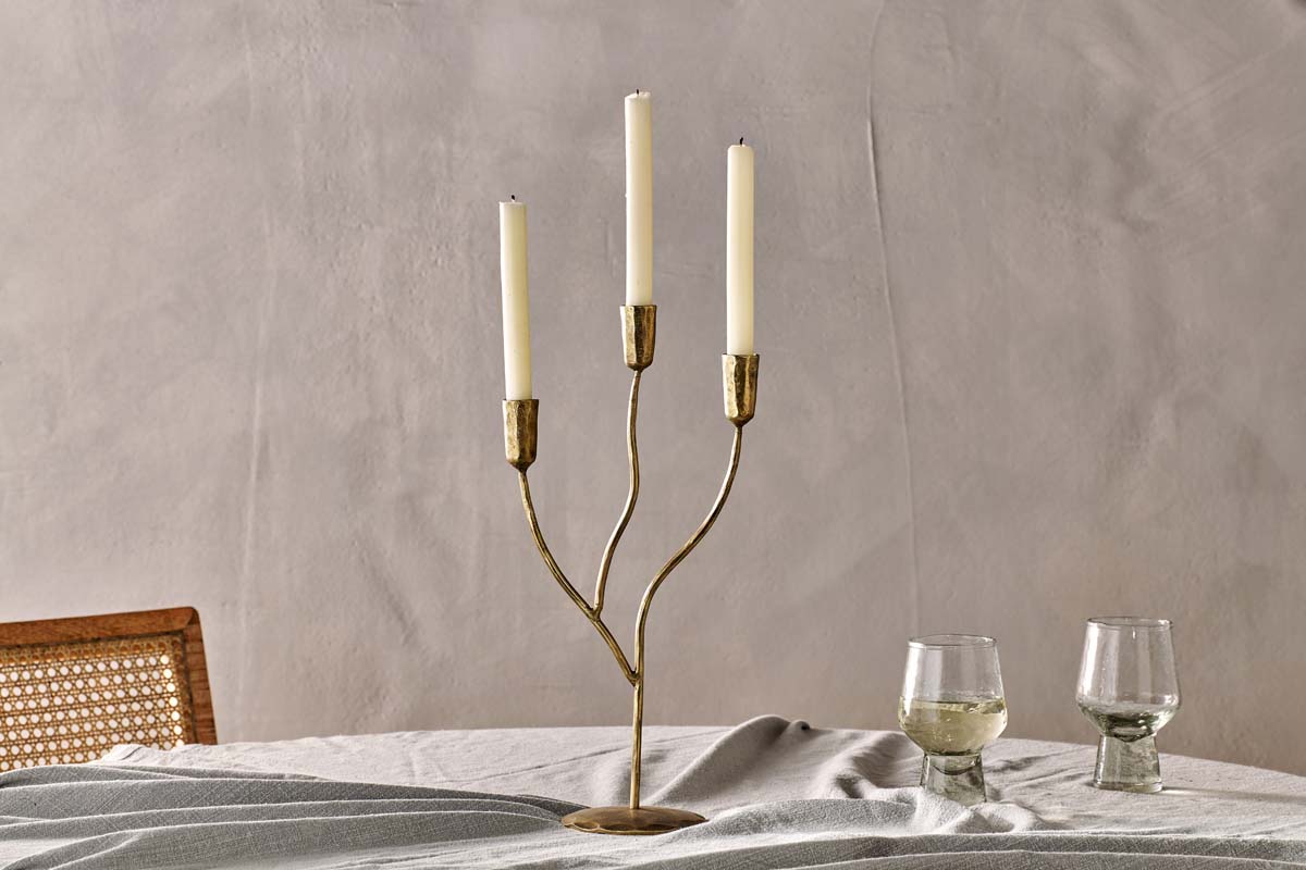 Palani Candelabra - Antique Brass - Small