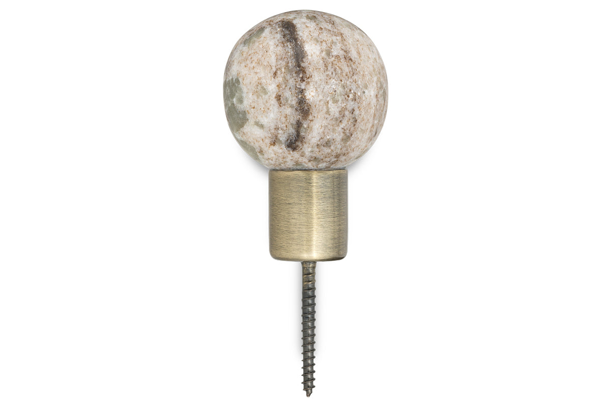 Paladi Marble & Iron Round Hook - Grey