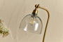 Purnia Glass & Metal Desk Lamp - Clear & Antique Brass