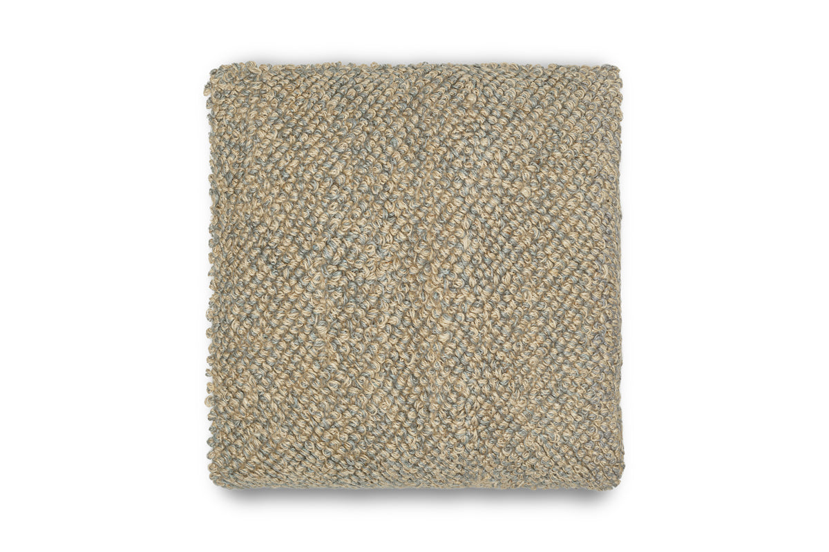 Paduna Jute & Cotton Cushion Cover - Soft Blue & Brown-nkuku