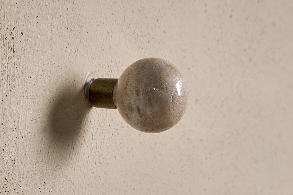 Paladi Marble & Iron Round Hook - Grey