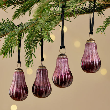 Pannee Drop Baubles - Ruby (Set of 4)-nkuku