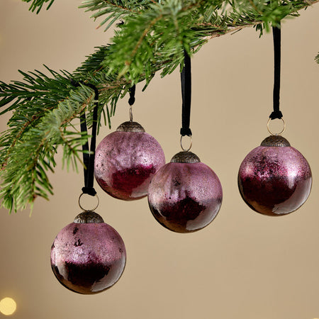 Pannee Round Baubles - Ruby (Set of 4)-nkuku