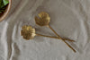 Prakriti Leaf Salad Servers - Brushed Gold (Set of 2)-nkuku