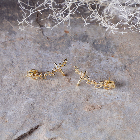 Pritee Ear Climbers - Gold-nkuku