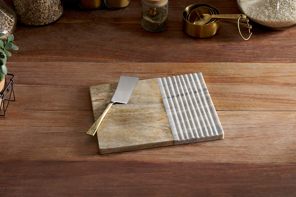 Reyna Chopping Board - Brown Marble