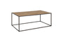 Rishin Grooved Wood Coffee Table - Natural & Gun Metal