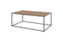 Rishin Grooved Wood Coffee Table - Natural & Gun Metal