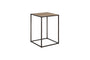 Rishin Grooved Wood Side Table - Natural & Gun Metal