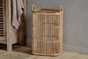 Rammi Rattan Tall Laundry Basket - Natural-nkuku