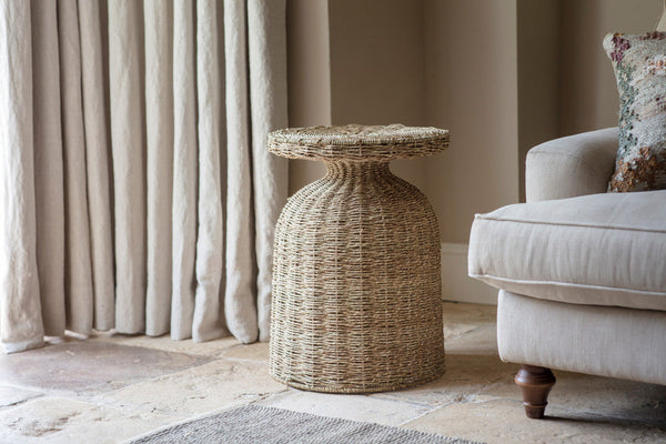 Rampura Rattan Side Table - Natural- nkuku