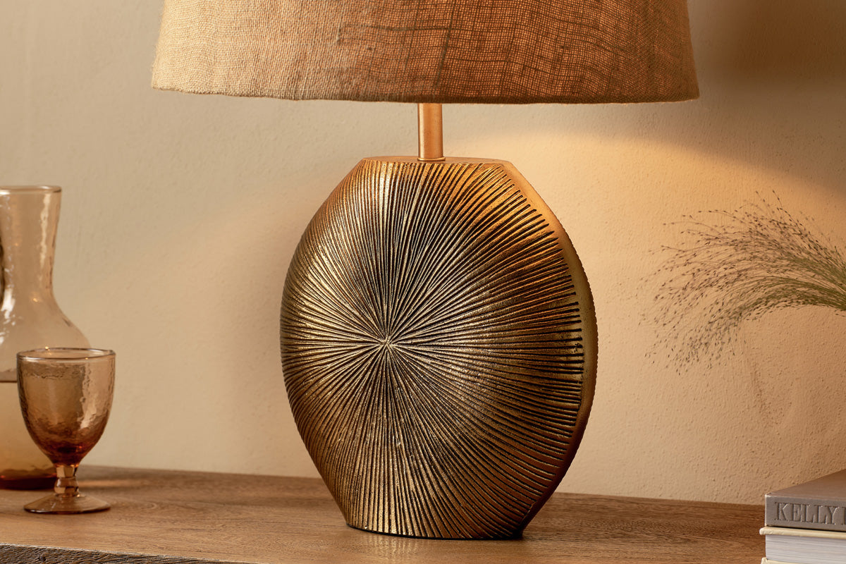 Ramvas Etched Table Lamp - Antique Brass-nkuku