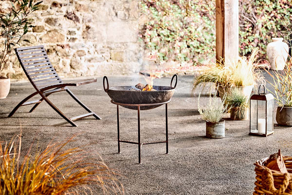 Reclaimed Iron Kadai With Grill - Small-nkuku